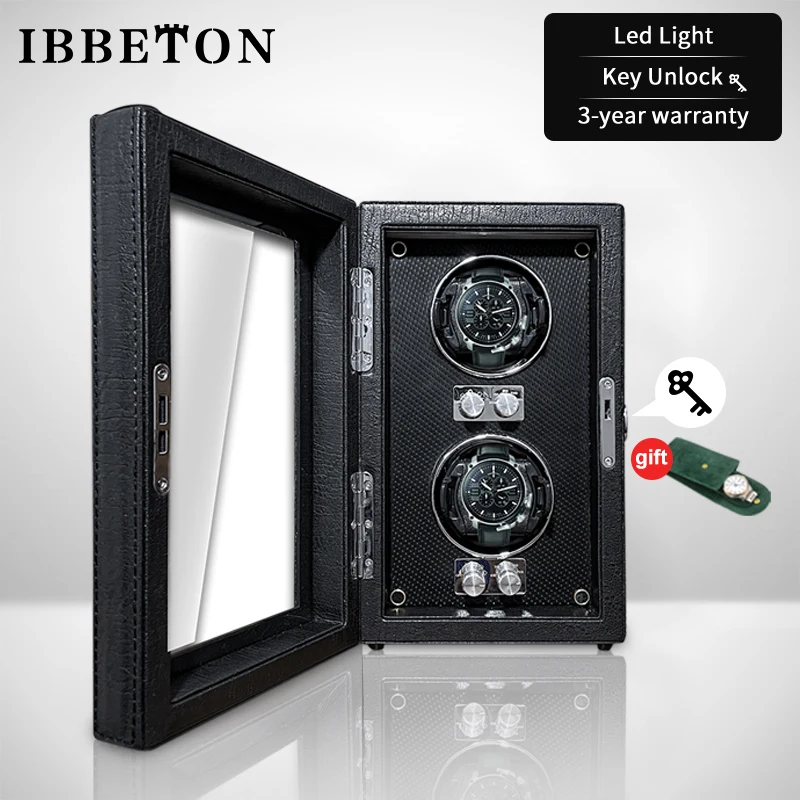 IBBETON Luxe Houten Watch Winder High-End 2 4 6 Slots Automatische Horloges Doos Met Mabuchi Mute Motor Horloge kast Klok Opslag
