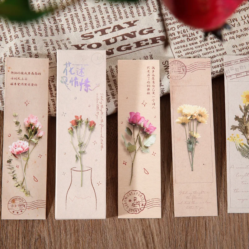 30pcs/1lot bookmark Flower bouquet bookmarks message Cards bookmark for books/Share/book markers/stationery