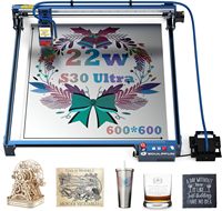 SCULPFUN S30 Ultra 22W Laser Engraving Machine 600x600mm Engraving Area With Automatic Air Assist Replaceable Lens