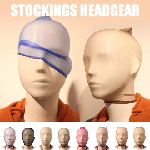Unisex Stockings Headgear Full Mask Men Women Sexy Cosplay Hosiery Hood Erotic Sheer Head Cover Mask for Role Play Costume Props