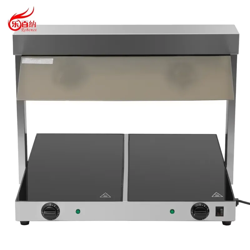 Commercial Electric Buffet Warmer TC-2F with Infrared Top Light Adjustable EGO Thermostat and Protective Cover for Food