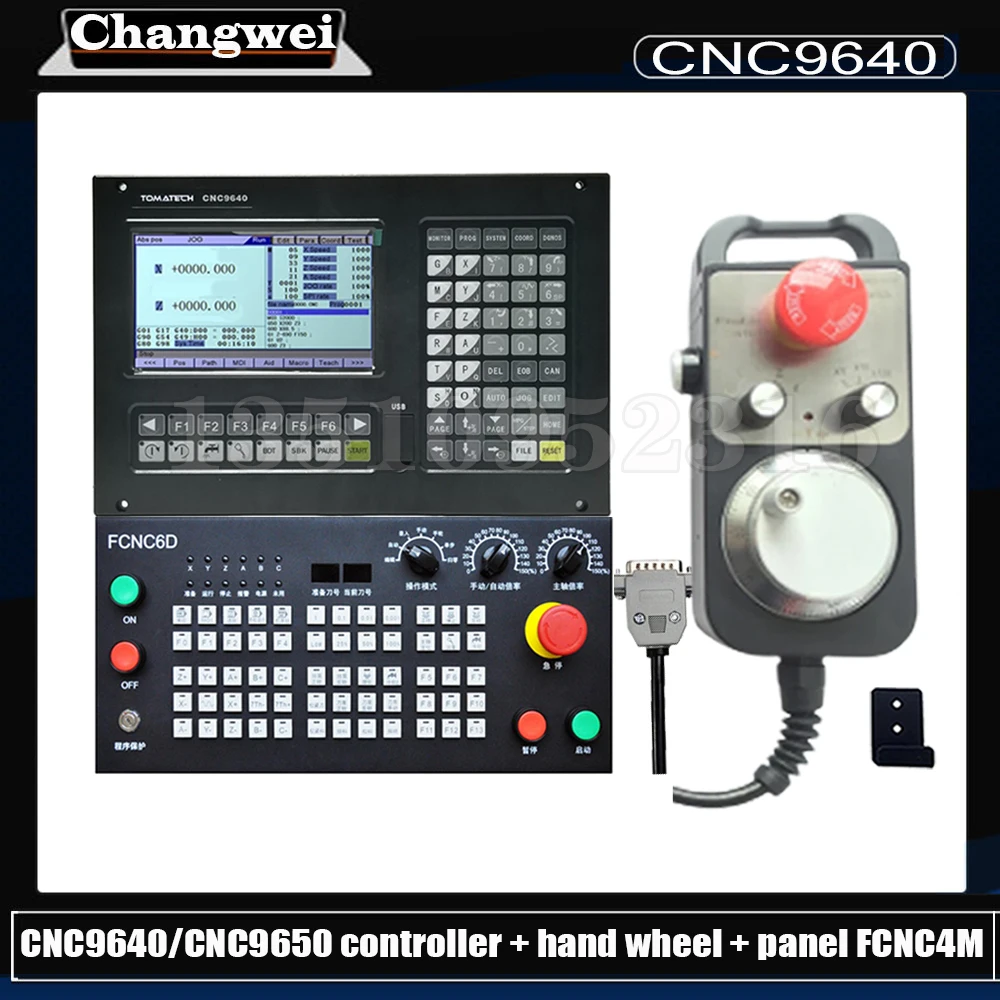 

Cnc9640/Cnc9650 Latest Macro Plc Function A9 Cpu High-speed Precision 4-axis Cnc Router Controller + Hand Wheel + Panel Fcnc4m