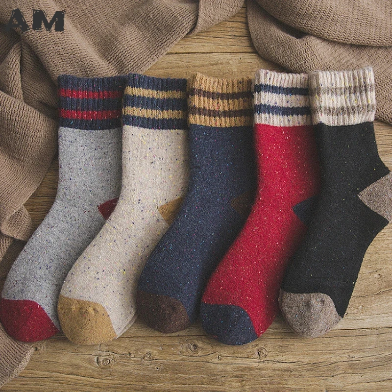 Winter warme Frauen Socken gestreift gepunktete Weihnachts geschenk dicke Wolle gegen kalten Schnee japanische Harajuku Herbst Winter Socken 1 Paar