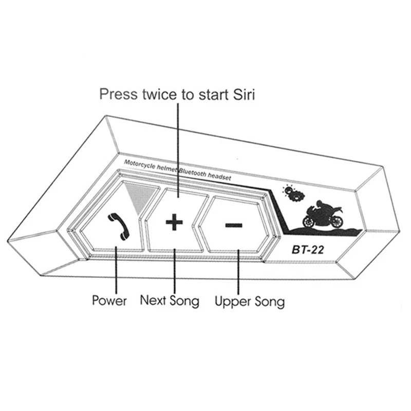 4 Set Motorcycle 5.0 Bluetooth Helmet Intercom Universal Pairing Earphone Headset With CNC Noise Reduction BT22