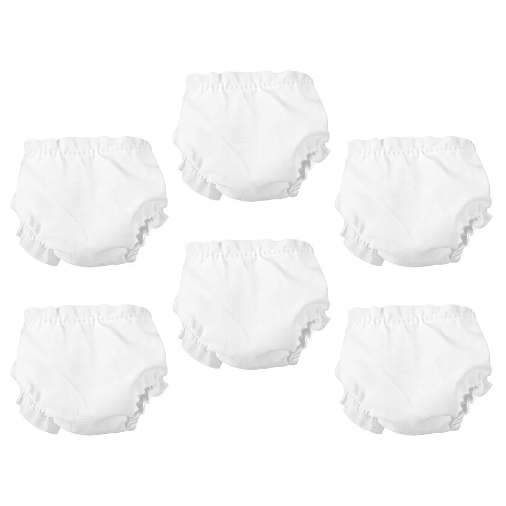 6 pezzi Underpantshouse in miniatura neonato canottiera neonato bambini fingono di giocare panno bianco infantile