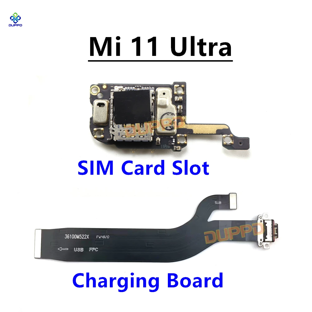 

1 шт. лоток для микрофона, Sim-карты, держатель, плата, USB зарядная док-станция, плоский кабель для Xiaomi Mi 11, ультра разъем, гибкая лента