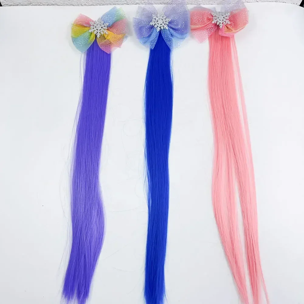 Korean Fashion Kids Wig Braids Girls Bow Braid Hair Rope Children Gradient Barrettes Headwear Girls Kids Hair Accessories