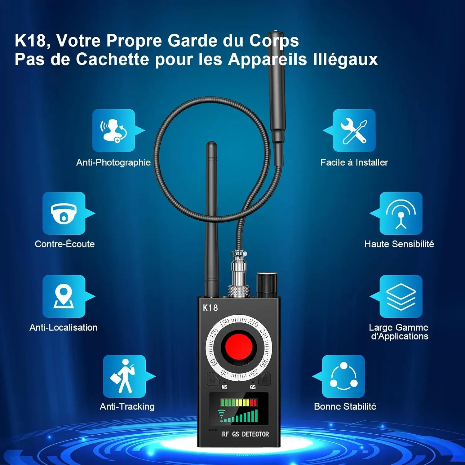 مكافحة التجسس كاميرا كاشف GPS المقتفي ميكروفون مكتشف واي فاي كاميرا خفية علة صغيرة لتحديد المواقع المقتفي الكاشف للمنزل مكتب فندق