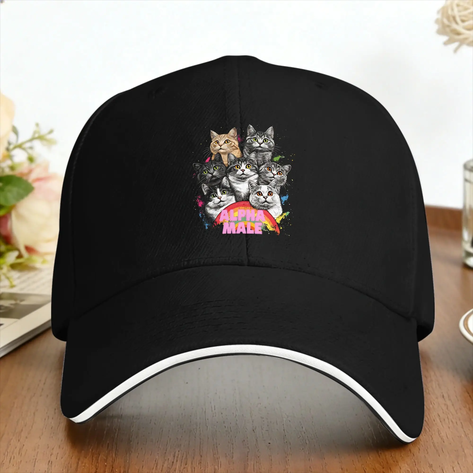 Alpha Male Cats Sun Baseball Cap  Summer y2k Retro Hip Hop Hats For Women Kpop Rock Snapback Cap