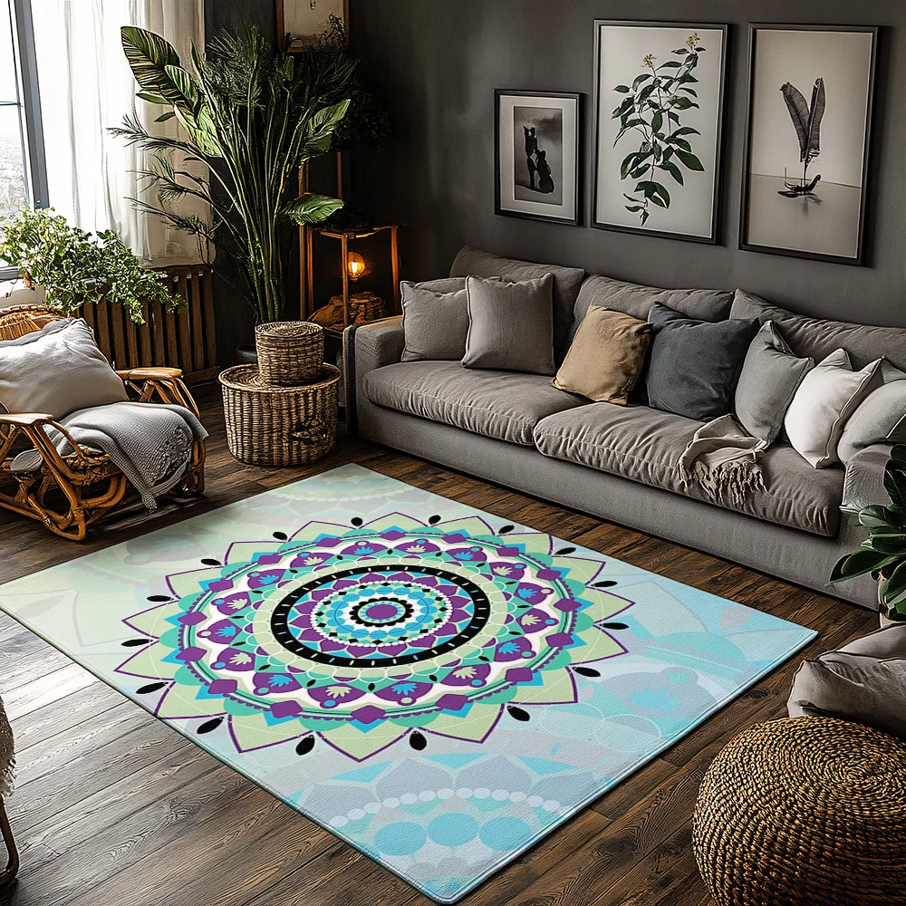 

Unique Floral Area Rug Washable Non Slip Indoor Outdoor Carpet Bohemian Home Decor Modern Abstract Design Living Room Bedroom Ma