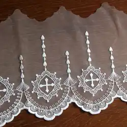 Cotton Embroidery Lace Mesh Lace Gothic Style Cross Skirt Edge Decoration Clothes DIY Accessories 19cm Wide