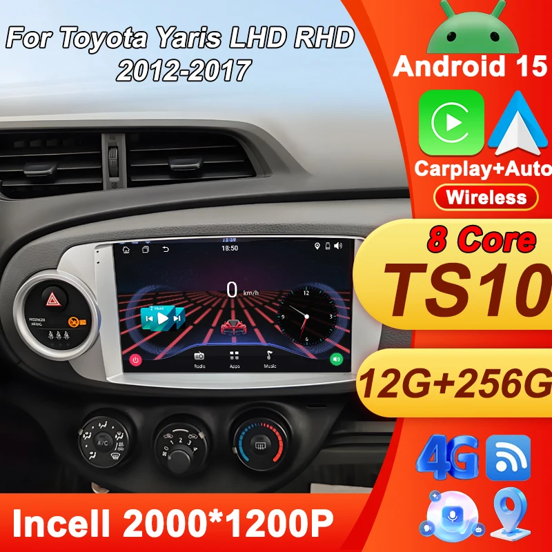 

2 Din Android Auto Car Radio Multimedia Video For Toyota Yaris LHD RHD 2012-2017 Carplay Stereo GPS Navigation Wifi Autoradio
