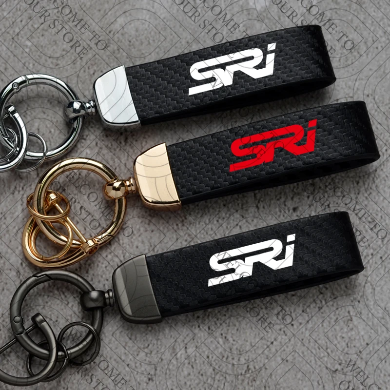 Para vauxhall sri logotipo cavalier insignia mokka astra crossland corsa carro de fibra carbono couro chaveiro do carro personalizado presente