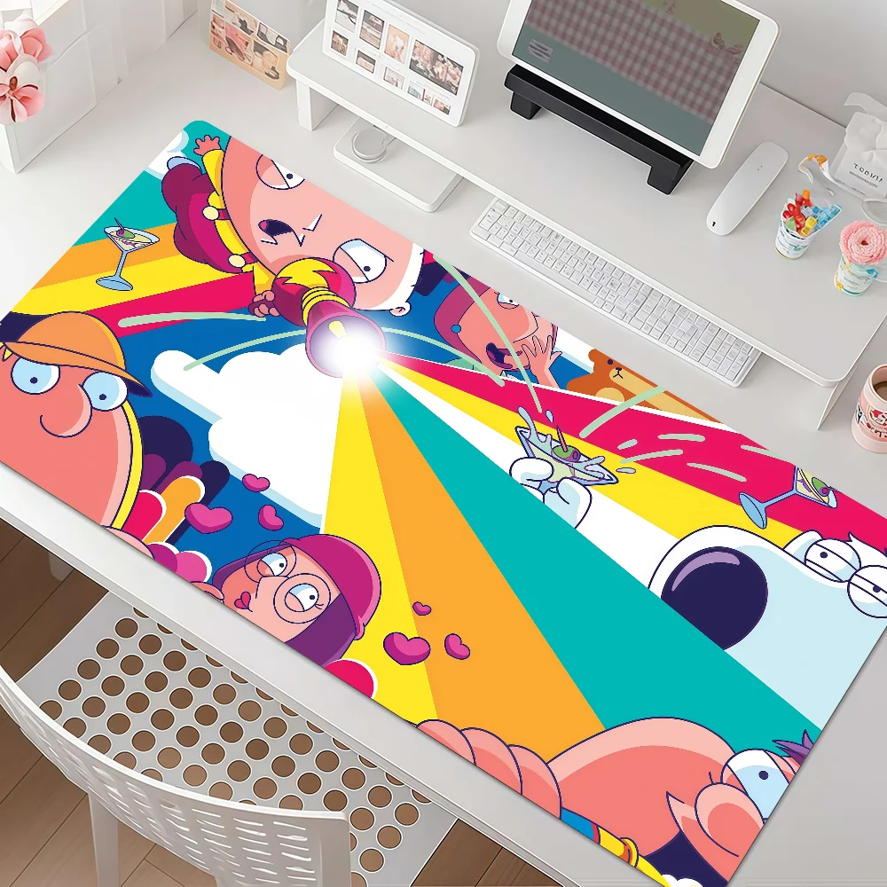 Anime F-family G-guy Mouse Pad Anti Slip Rubber Edge Locked Thickened Laptop Gaming Desk Mat