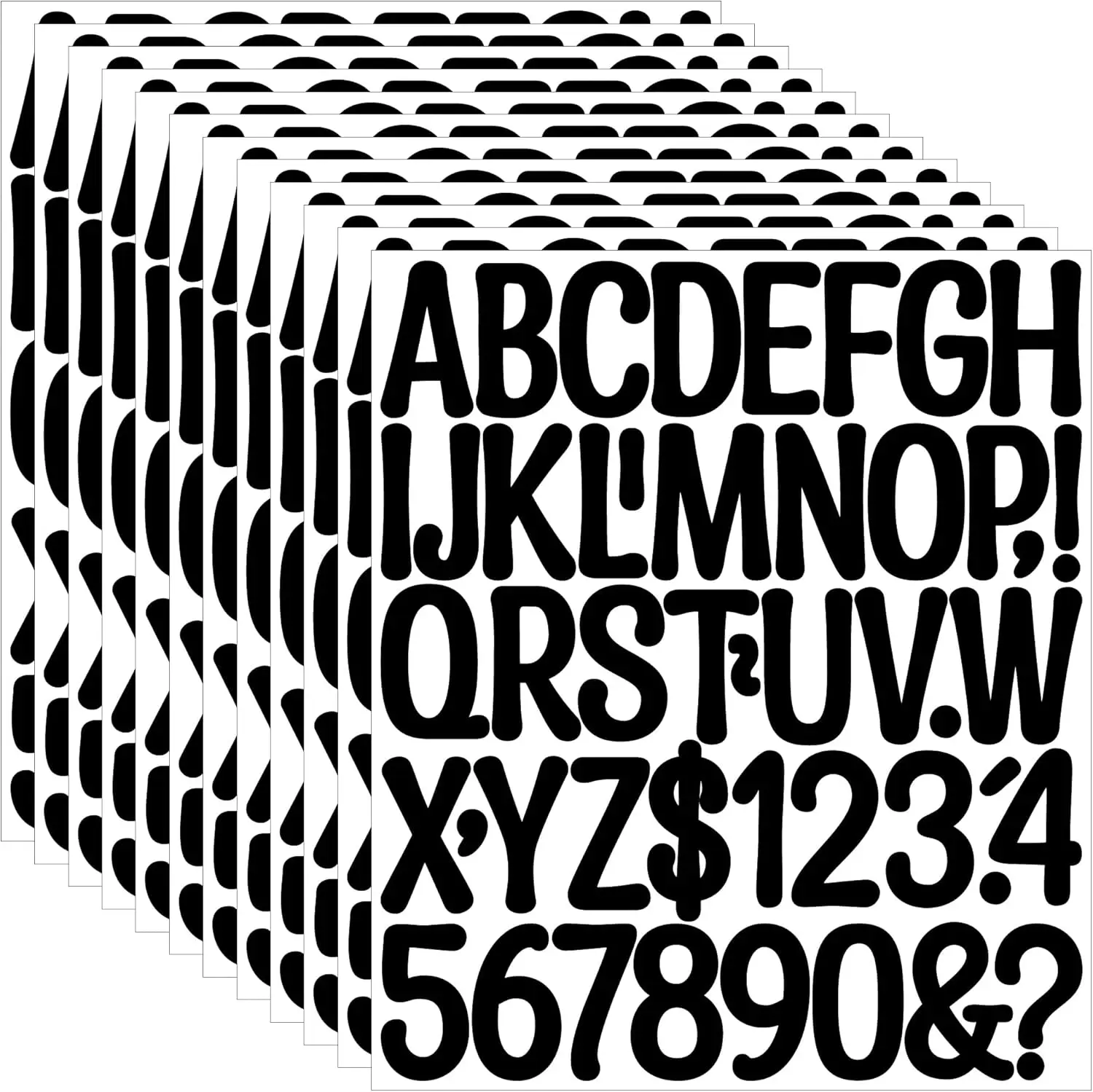 

12 Sheets 2 Inch Alphabet Number Stickers Waterproof Stickers for Mailbox Crafts Classroom Home School Project Decor