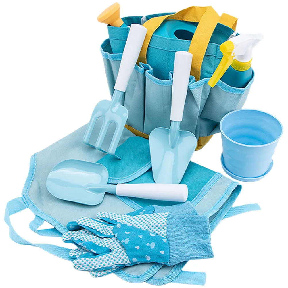 1세트 어린이 정원 도구 내구성 있는 작은 삽과 갈퀴 밝은 색상 정원 이식 및 식물 관리용