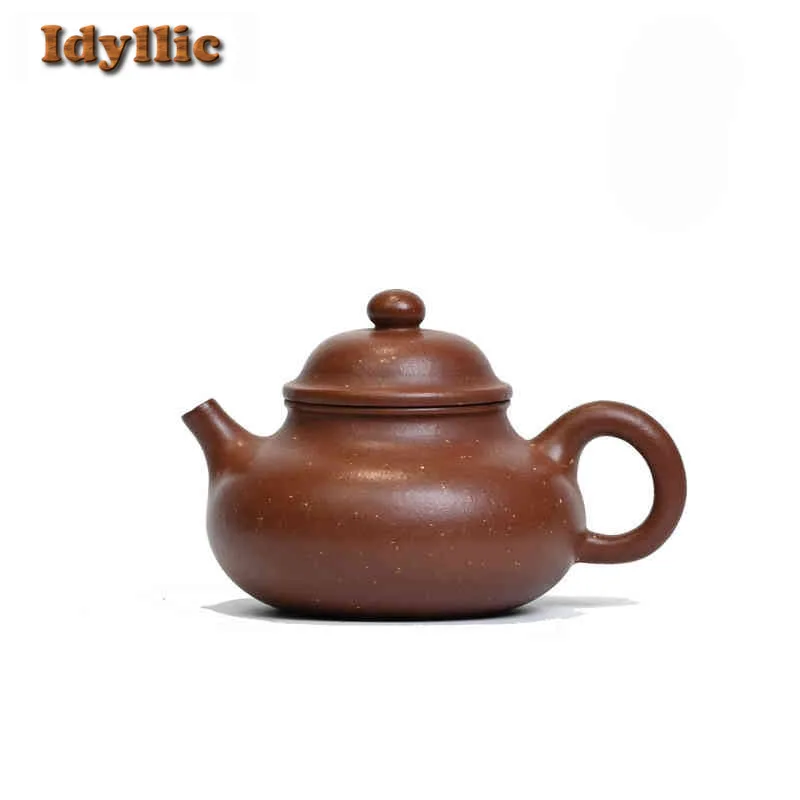 

130ml Authentic Yixing Purple Clay Teapots Famous Master Handmade Rong Tian Pot Raw Ore Purple Mud Kettle Zisha Tea Set Gift Cha