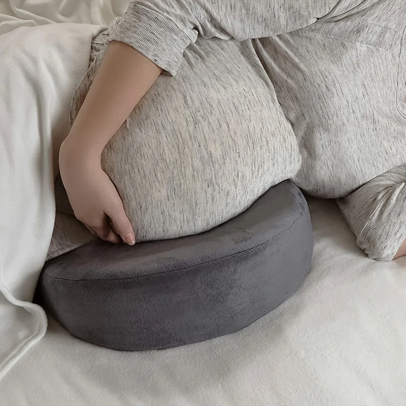 Pregnancy Pillows for Sleeping Plush Cover Grey Maternity Wedge Pillow with Memory Foam New Mom Leg Pad Back Cushion Gifts Women