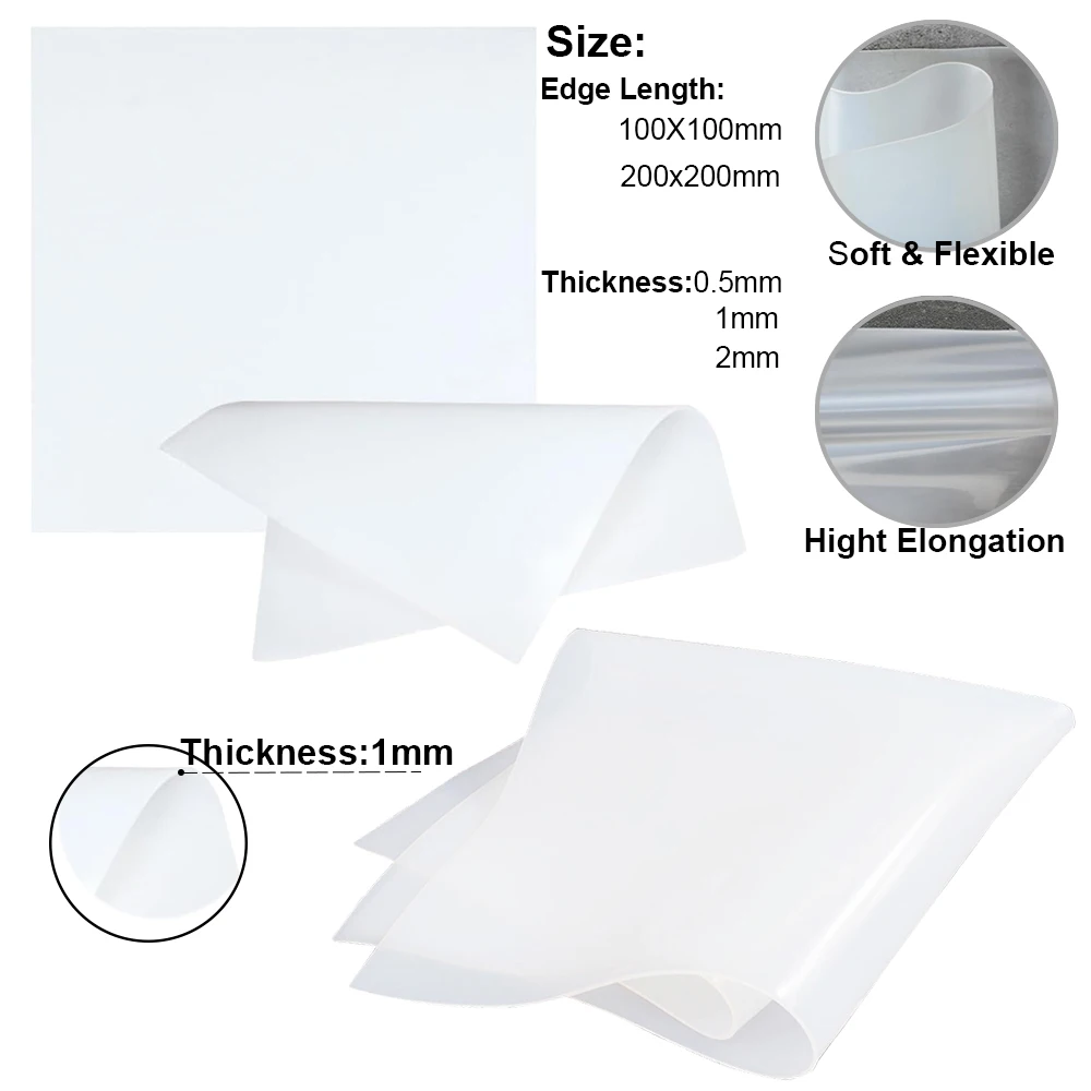 DIY 뚜껑용 반투명 실리콘 고무 시트, 내열성 식품 등급 개스킷 고무 매트, 뚜껑 씰 매트, 1 개