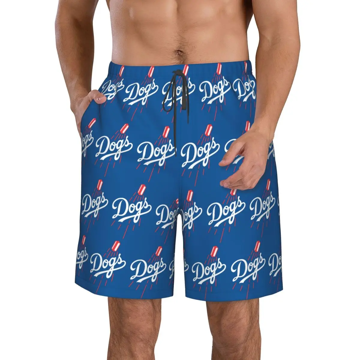 Dodger Dogs - Blue Trunks Beach Board Shorts Casual Quick Dry Swim Summer Men Pants