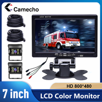 Camecho 7 Inch Car Monitor LCD Display Rearview Backup Waterproof 4pin IR Night Version Reverse Parking Camera for Bus Truck RV