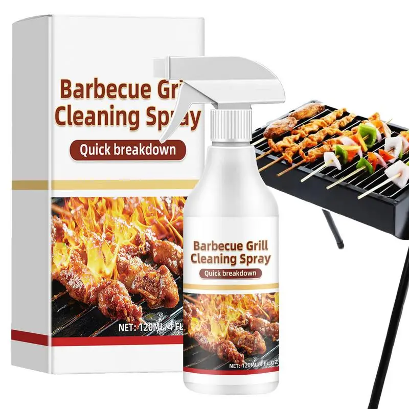 BBQ Grill Cleaning Spray BBQ Cooking Racks Grease Cleaning Spray Cooking Grates Grime-Removing Spray Easy Grill Cleaning