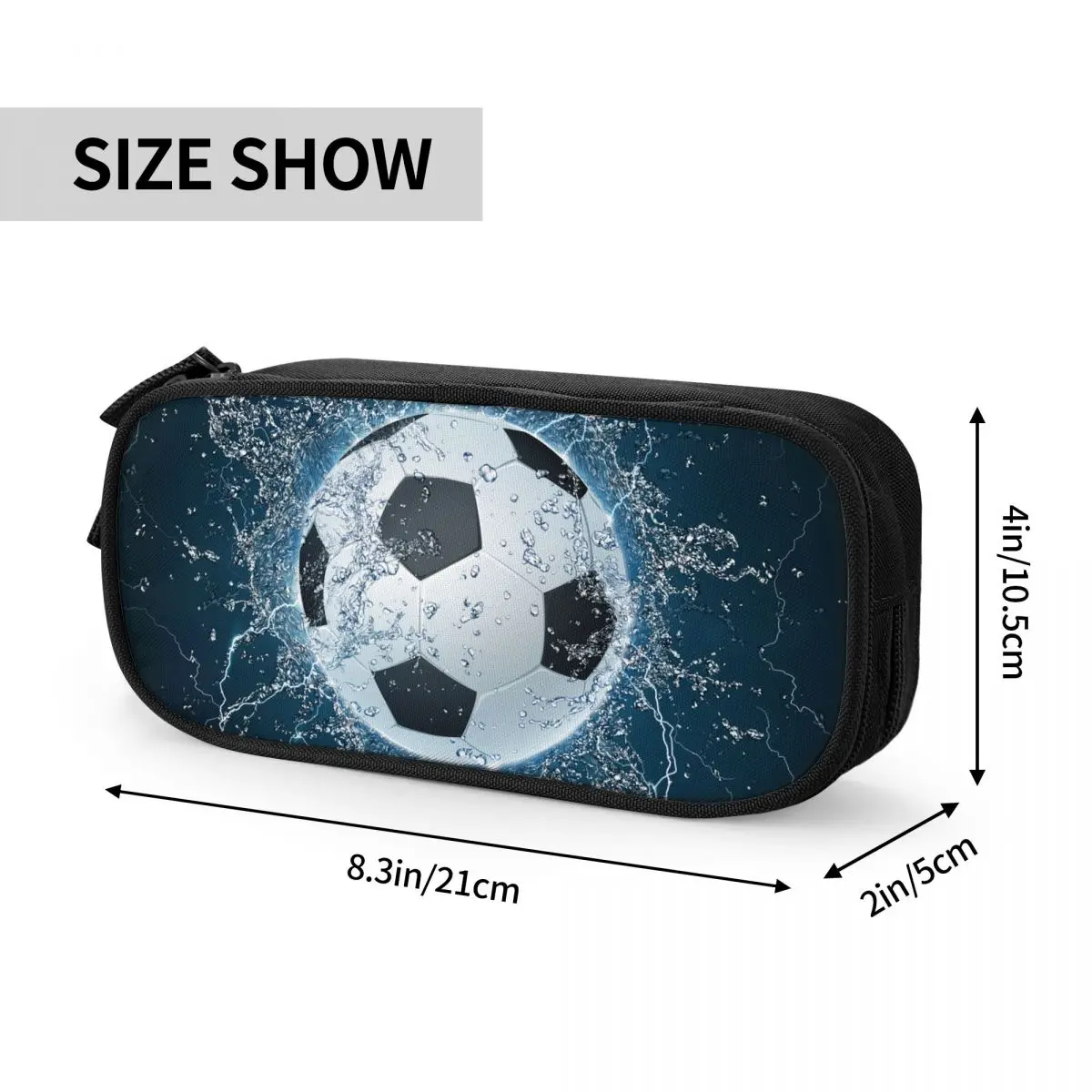 Soccer Ball Pencil Cases Football Sports Pencil Pouch Pen Box for Student Big Capacity Bag School Supplies Zipper Stationery