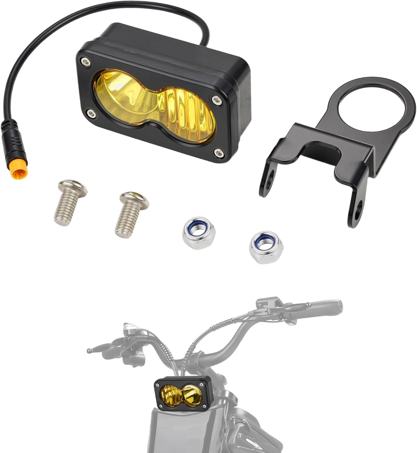 

Headlight Kit 20W 6000-6500K Led Light Bar for Ridstar Q20 Ebike 3-Pin Dual Beam E Bike Front Light Waterproof Plug and Play