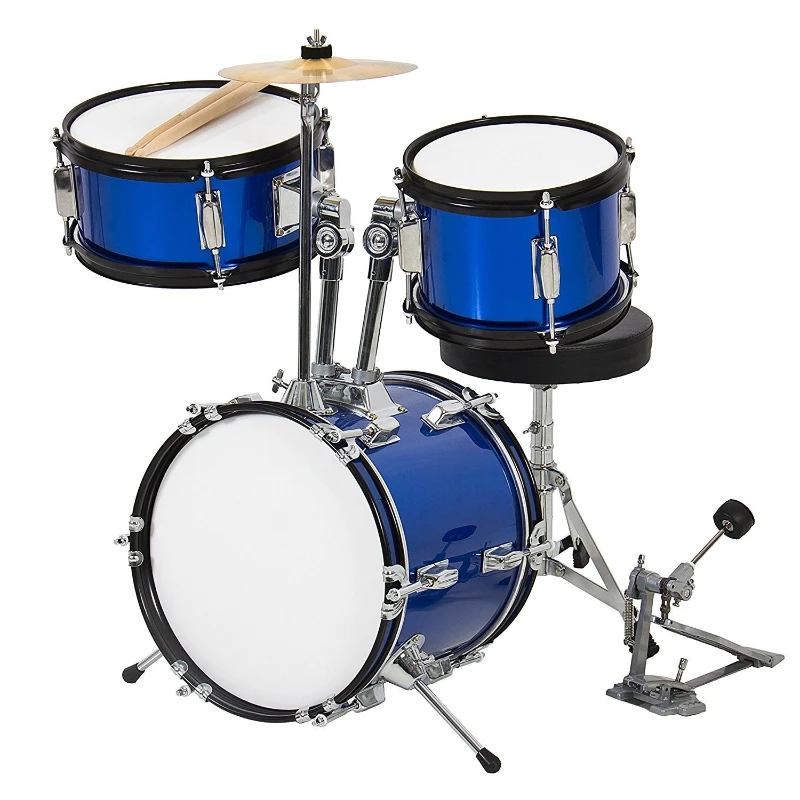 

drum kit, jazz drum 3 drums 1 cymbal, with stool, stick