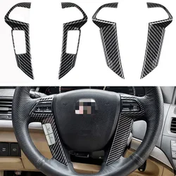 2pcs For Honda Accord 2008-2012 Carbon Fiber ABS Car Steering Wheel Cover Panel Trim Car Styling Sticker