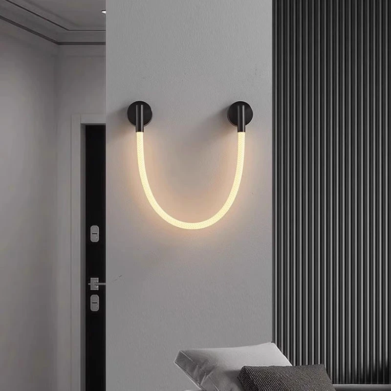 Modern Woven thread Wall Lamp Led Living Room Bedroom Hotel Wall Light Sconce Long Line Soft Wall Mount Atmosphere Light Home