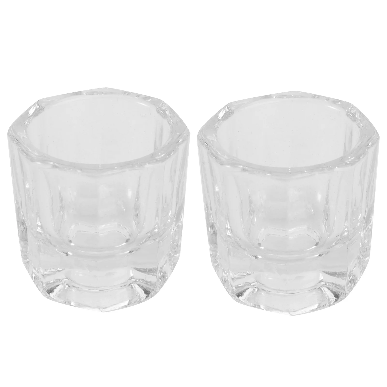 Tazas de cristal para manicura, plato Dappen de vidrio profesional, cuencos de mezcla de líquidos reutilizables para decoración de uñas, técnico de uñas en polvo acrílico, 2 uds.