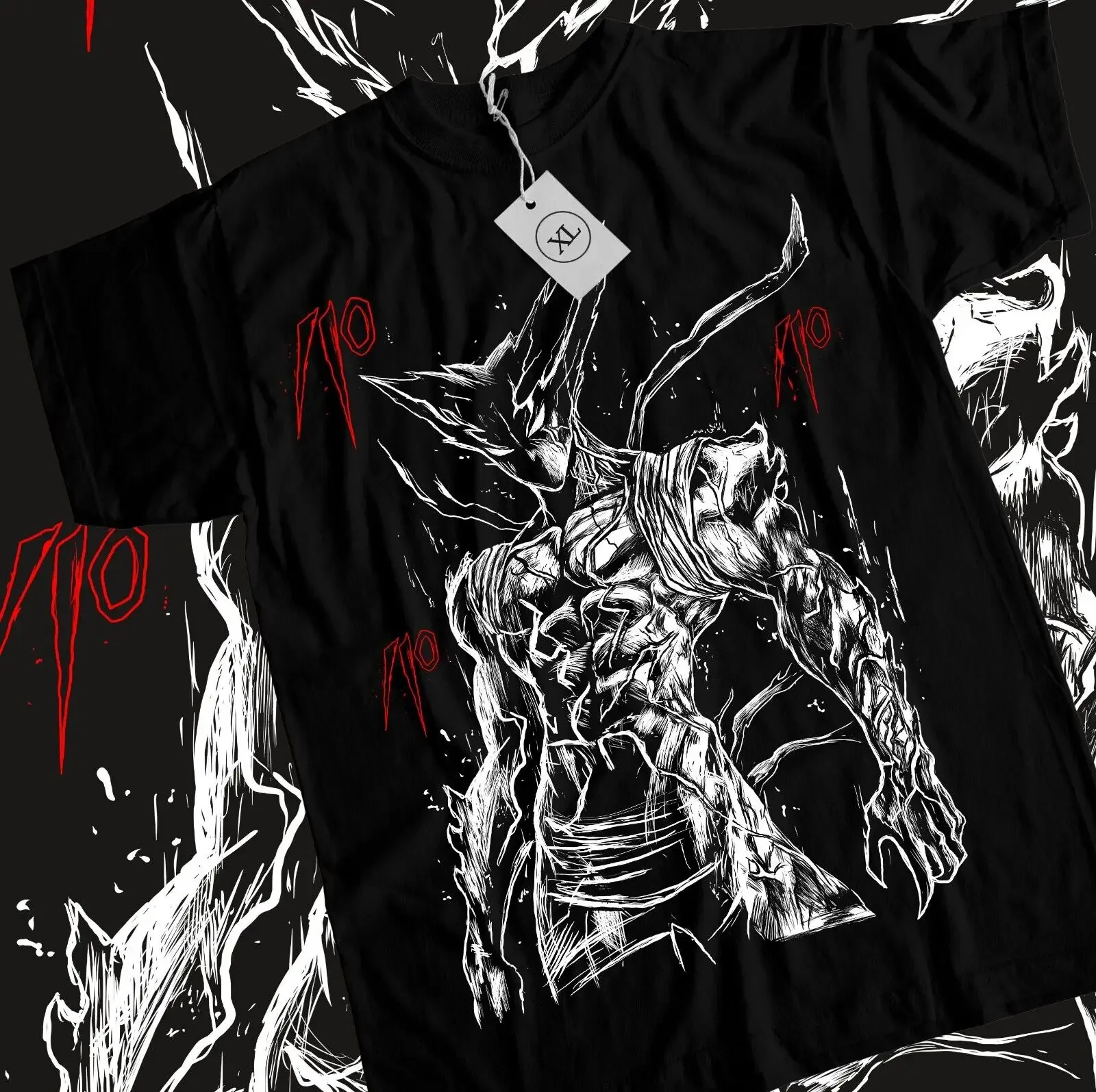 

Garou T-shirt One Punch Shonen King Horror Anime Manga Gift black shirt All Size