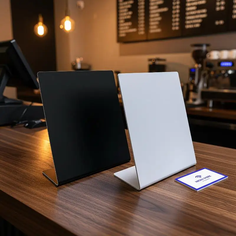 NFC Review Stand Blank NFC215 Chip 504Bytes 13.56MHz Support Custom Social Media QR Code for Retail Shops