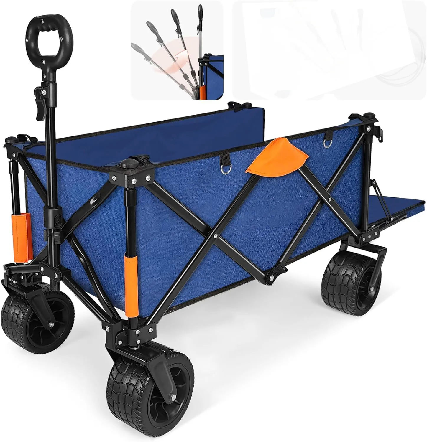 Collapsible  Folding Outdoor Camping Trolley Garden Beach Wagon Truck With Canopy 4 Wheels