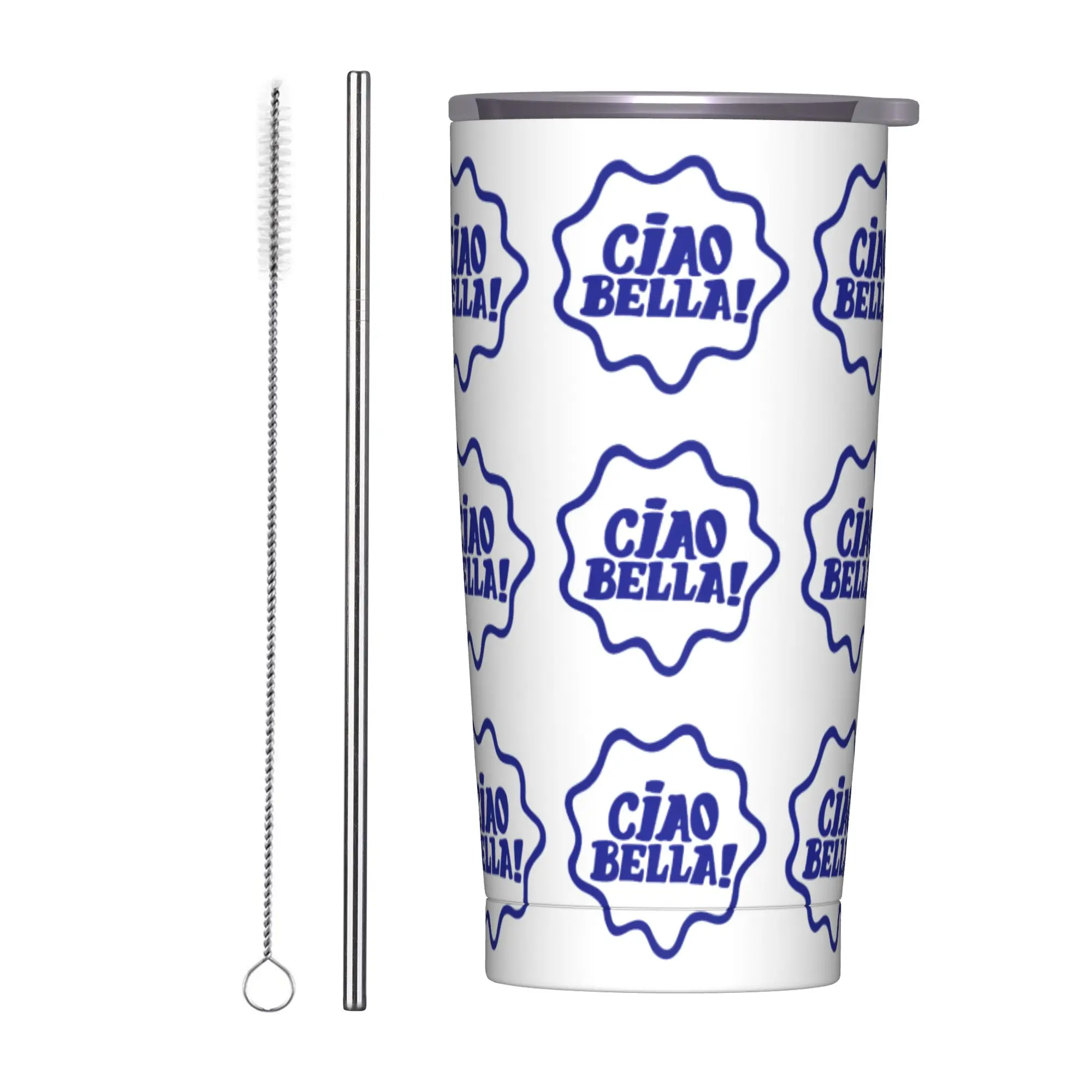Ciao Bella Art Design Tumbler  Travelist Large Mugs Cup Portable Cold and Hot Milk Tea Water Bottle