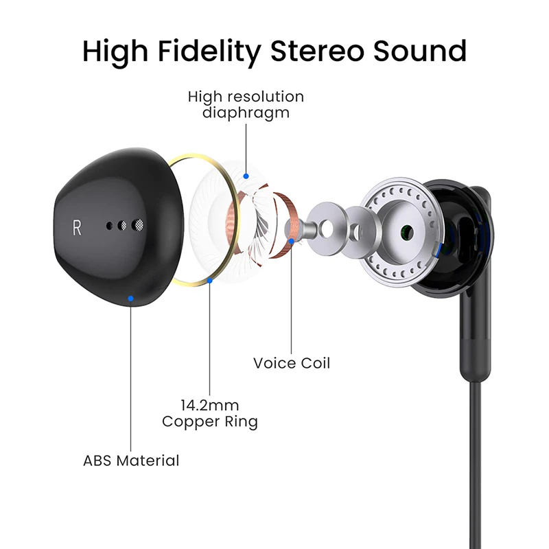 Type-C Wired Headphones  For Samsung Galaxy S24 S23 S22 3.5MM in-Ear Headphone A53 A52 Note 20 USB-C Earphone  HiFi Bass Stereo