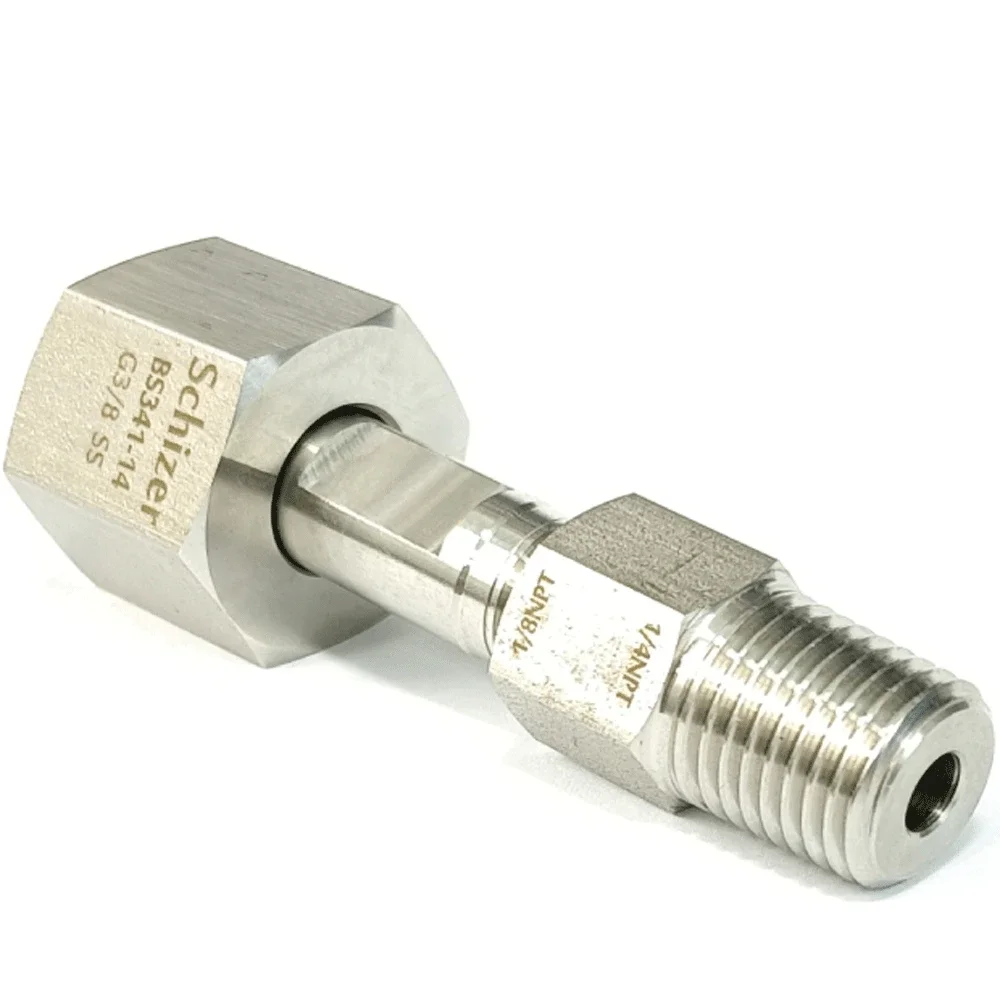 Conector do encaixe de tubulação de aço inoxidável SUS316L, adaptador macho do acoplador, conector do encaixe da tubulação, água, gás, óleo, cilindro, BS341-14, 1, 4 ", NPT