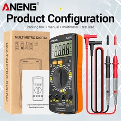 ANENG SZ08 Digital Ultra-thin Multimeter Storage Professional Meter Auto Voltmeter AC DC 220V Resistance Handhold Testers