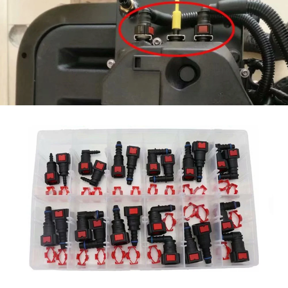 

24 шт., комплекты для ремонта быстрой разъема топливной линии автомобиля 6,3/7,89/9,49 мм, автомобильная топливная трубка, быстрый разъем ABS, автомобильный топливный провод, штекер