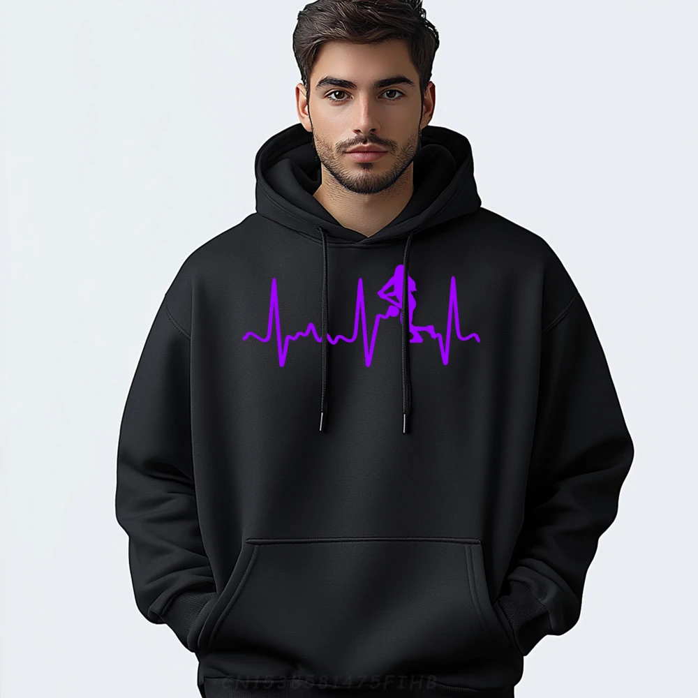 

Purple Softball Slap Hitter Heartbeat Pullover Hoodies For Men Classic And Versatile Hoodie Man Eu Size Loose