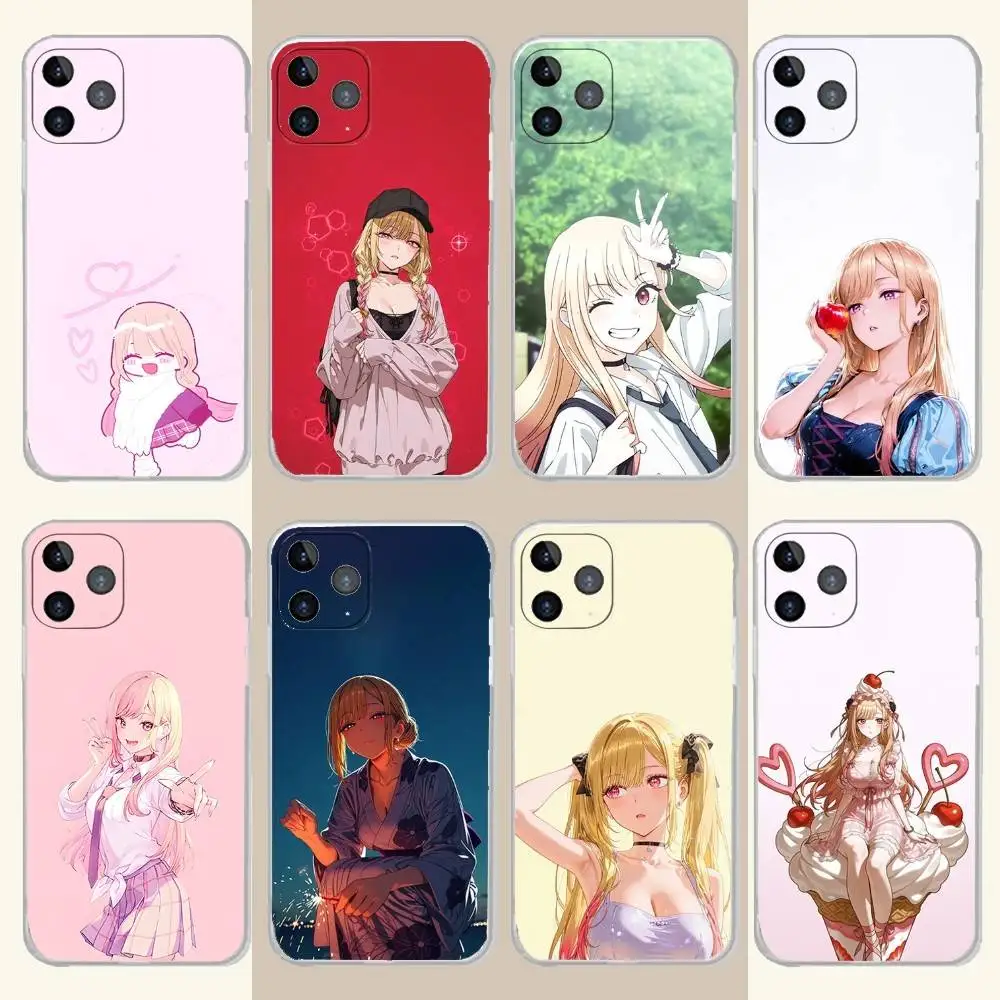 

M-Marin Kitagawa Anime Phone Case For iPhone 16,15,14,13,12,11 Plus,Pro,Max,XR,XS,Plus,E,SE4,Mini Transparent Soft Cover