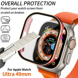 Funda y cristal para Apple Watch Ultra 2, Protector de pantalla templado, parachoques de doble Color, 49mm