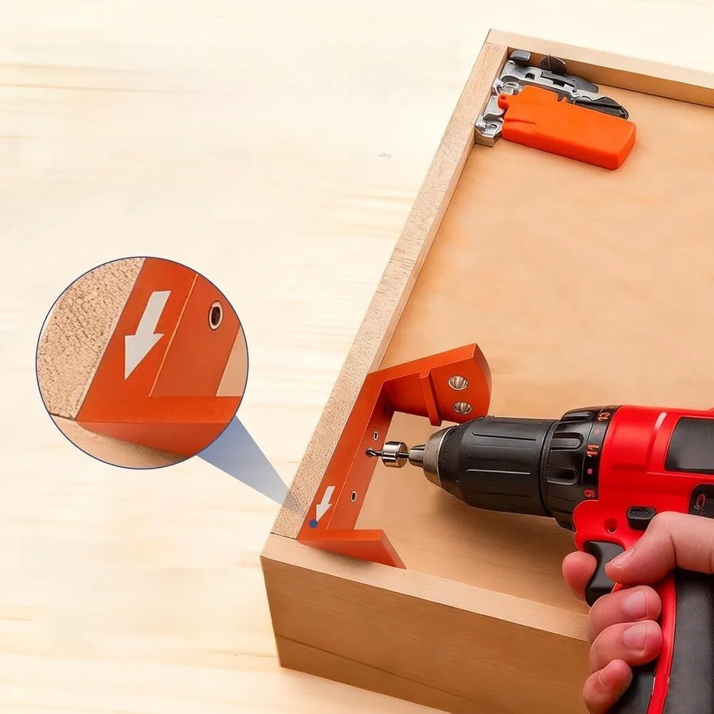 For Undermount Drawer Slides Drill Guide Kit 15 Degree Angle Jig With Bits For Woodworking Cabinet Installation Tool
