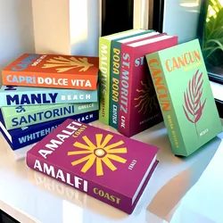 Hawaii Miami Capri Palm Luxury Fake Book Storage Box Colorful Decorative Books Travel Series Coffee Table Living Room Home Decor