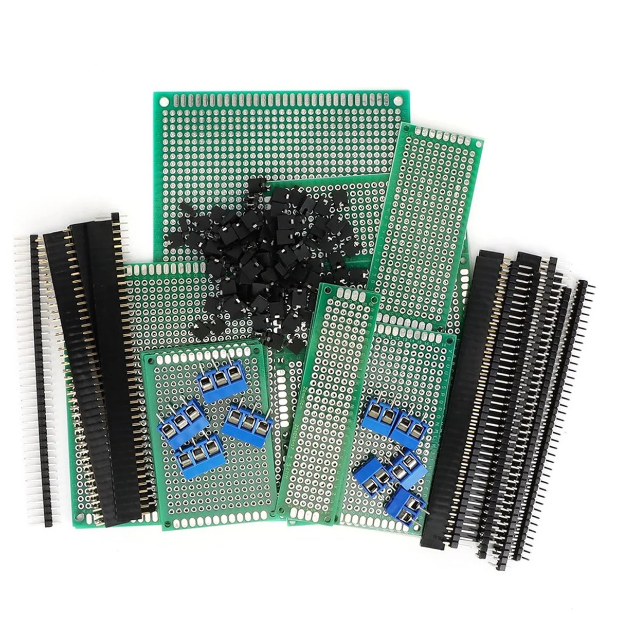 147-Piece PCB Circuit Board Prototype Kit - Double-Sided Perf Boards in 6 SizesJADD