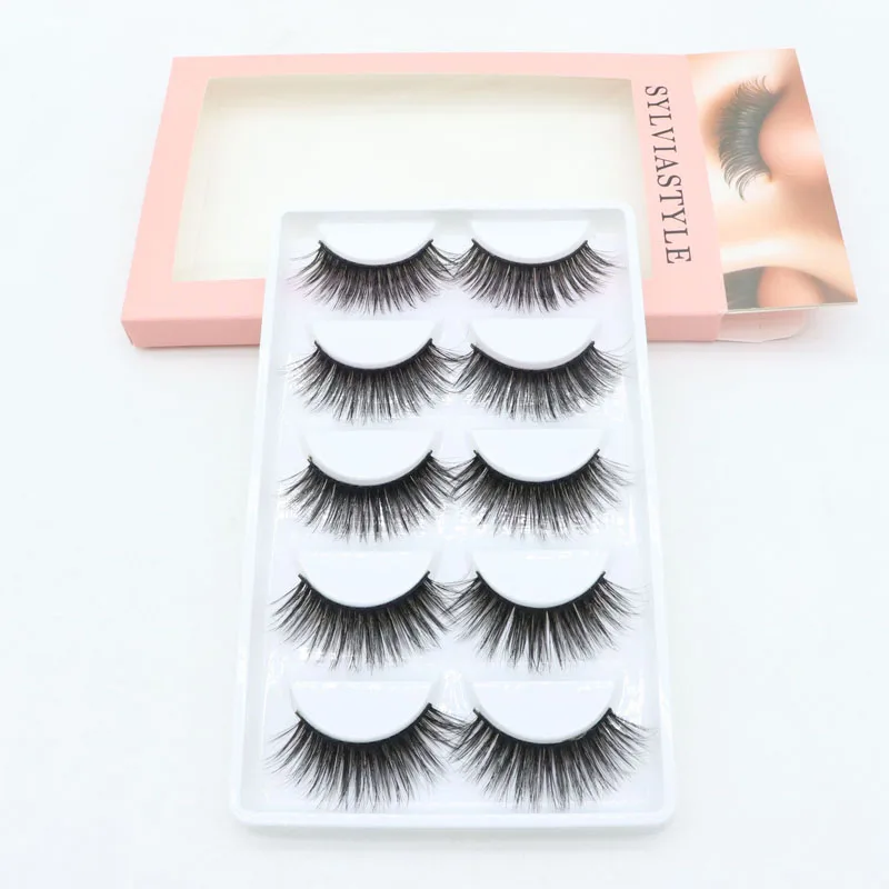 NEW 5 Pairs  Long Makeup 3d Mink Lashes Fluffy Soft Wispy Natural Long False Eyelashes Wholesale Reusable Eye Lashes