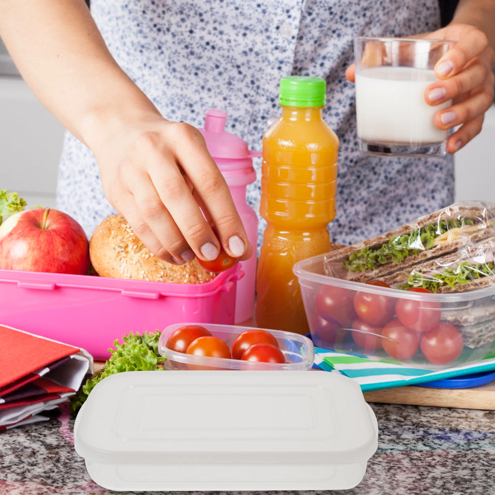 

3 Pcs 350ML Food Storage Box Sealed Containers for Fridge Kitchen Plastic Lids Vegetable Fruit Fresh Keep Box ganizer