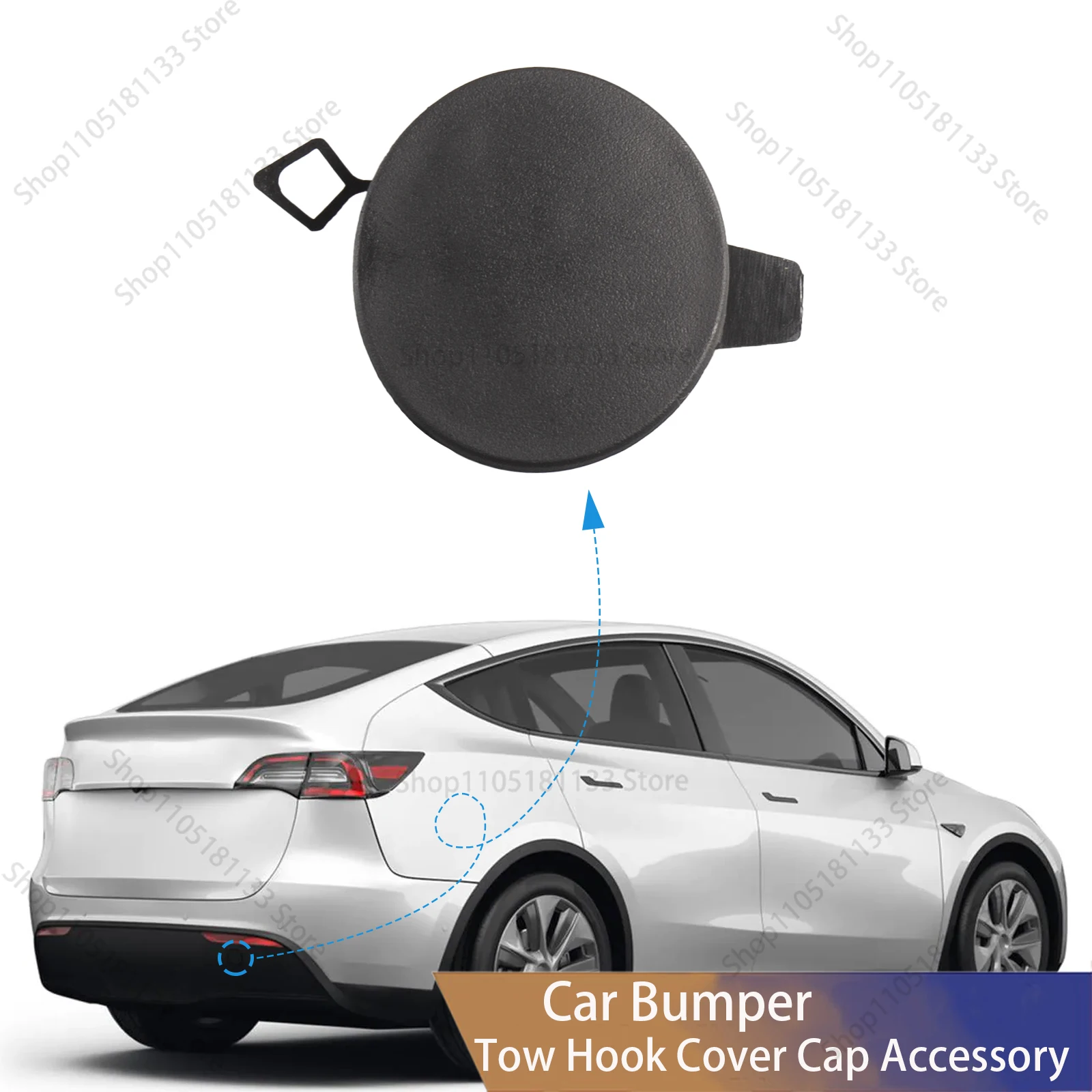 For Tesla Model Y 2020-2022 Rear Bumper Tow Hook Cover 1494426-00-A Precision Fit Professional Grade Installation