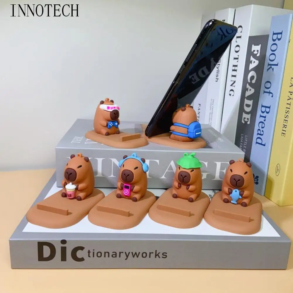 

Turtle Capybara Phone Holder PVC Doll Figure Model Capybara Mobile Phone Stand Cartoon Support Capybara Cell Phone Bracket